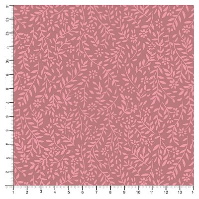 Tecido Tricoline 100% Algodão Folhinhas 50x150cm - Rosa