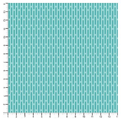 Tecido Tricoline 100% Algodão Tracinhos 50x150cm - Turquesa