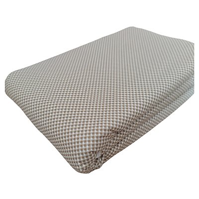 Tecido Tricoline 100% Algodão Micro Xadrez 50x150cm - Marrom Claro