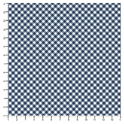 Tecido Tricoline 100% Algodão Micro Xadrez 50x150cm - Azul Escuro