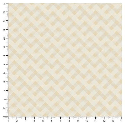 Tecido Tricoline 100% Algodão Xadrez 50x150cm - Creme