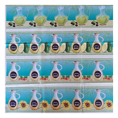 Tricoline 100% algodão barrados 50x148cm c/ 11 faixas - Azeites e óleos