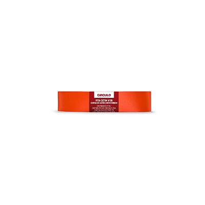 Fita Cetim Circulo 22mm x 10m N.05 Laranja Neon - Un