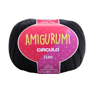 Fio Amigurumi Círculo 254m - Preto - Un