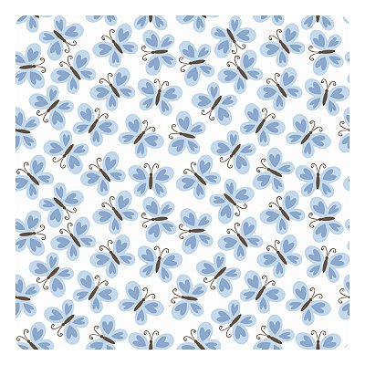 Viés de Algodão Largo Tijuca Peripan Estampado 35mmx20m - C9826 Borboletas Azul