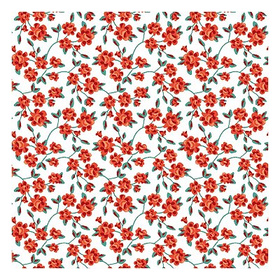 Viés de Algodão Largo Tijuca Peripan Estampado 35mmx20m - C9816 Mini Flores Vermelhas