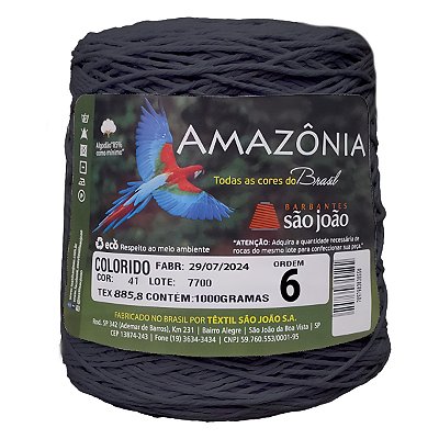 Barbante Amazônia Fio 6 1kg - São João - Cinza Chumbo - Un
