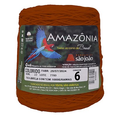 Barbante Amazônia Fio 6 1kg - São João - Telha - Un