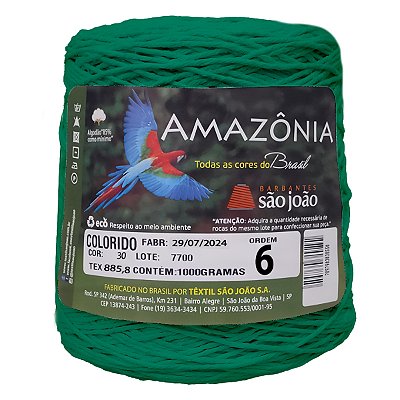 Barbante Amazônia Fio 6 1kg - São João - Verde Bandeira - Un