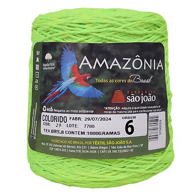 Barbante Amazônia Fio 6 1kg - São João - Limão Neon - Un
