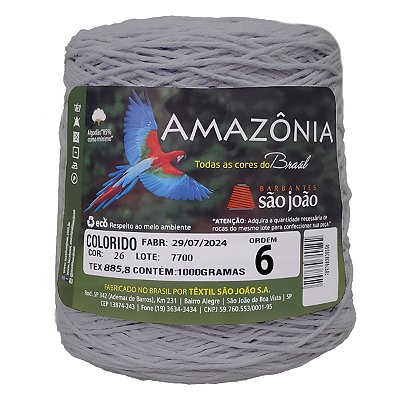 Barbante Amazônia Fio 6 1kg - São João - Cinza Mescla - Un