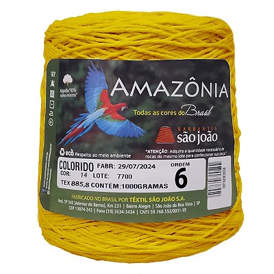 Barbante Amazônia Fio 6 1kg - São João - Amarelo Ouro - Un