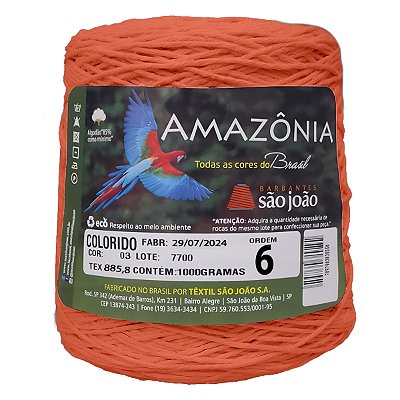 Barbante Amazônia Fio 6 1kg - São João - Laranja - Un