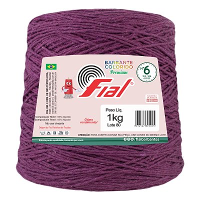 Barbante Colorido Premium Fio 6 1Kg Fial - Beterraba - Un