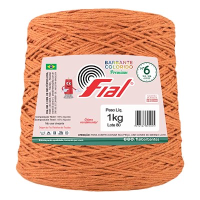 Barbante Colorido Premium Fio 6 1Kg Fial - Ferrugem - Un