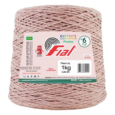 Barbante Colorido Premium Fio 6 1Kg Fial - Rosê - Un