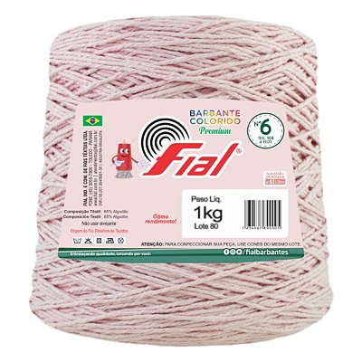 Barbante Colorido Premium Fio 6 1Kg Fial - Rosa Claro - Un