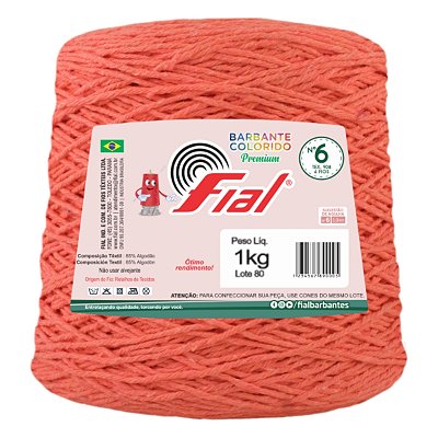 Barbante Colorido Premium Fio 6 1Kg Fial - Pêssego - Un