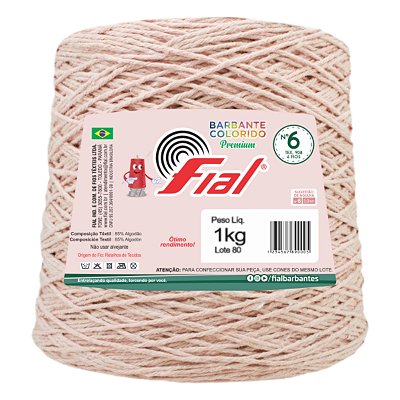 Barbante Colorido Premium Fio 6 1Kg Fial - Salmão - Un