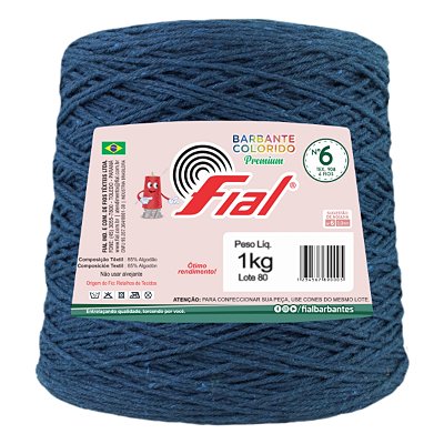 Barbante Colorido Premium Fio 6 1Kg Fial - Azul Marinho - Un