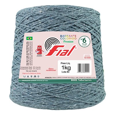 Barbante Colorido Premium Fio 6 1Kg Fial - Jeans - Un