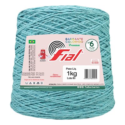 Barbante Colorido Premium Fio 6 1Kg Fial - Azul Claro - Un