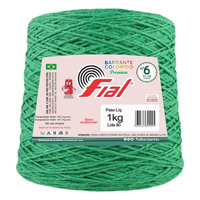 Barbante Colorido Premium Fio 6 1Kg Fial - Verde Bandeira - Un