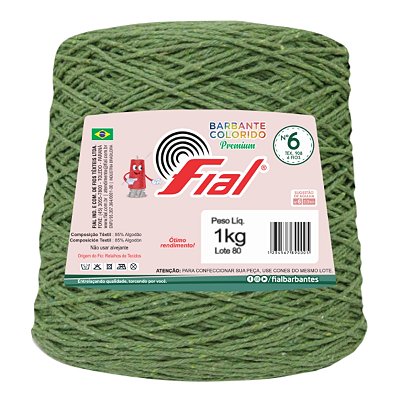 Barbante Colorido Premium Fio 6 1Kg Fial - Verde Oliva - Un