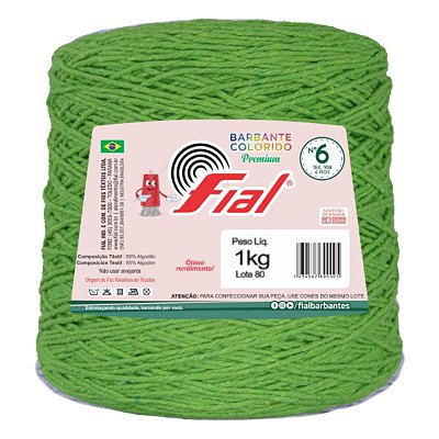 Barbante Colorido Premium Fio 6 1Kg Fial - Verde Abacate - Un