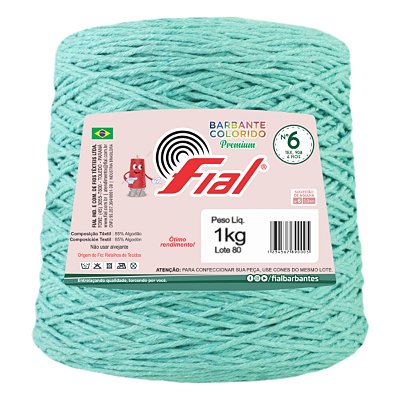 Barbante Colorido Premium Fio 6 1Kg Fial - Verde Água - Un