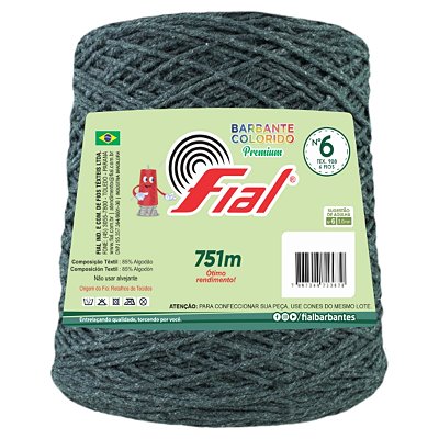 Barbante Colorido Premium Fio 6 700g Fial - Grafite - Un
