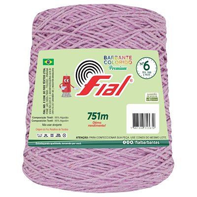 Barbante Colorido Premium Fio 6 700g Fial - Lavanda - Un