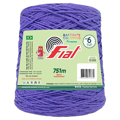 Barbante Colorido Premium Fio 6 700g Fial - Roxo - Un
