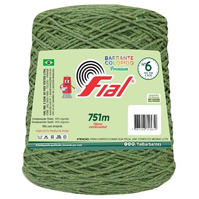 Barbante Colorido Premium Fio 6 700g Fial - Verde Oliva - Un