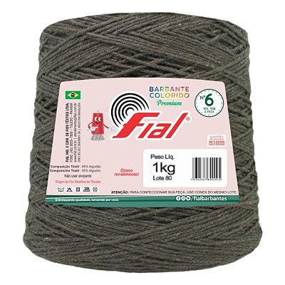 Barbante Colorido Premium Fio 6 1Kg Fial - Marrom - Un