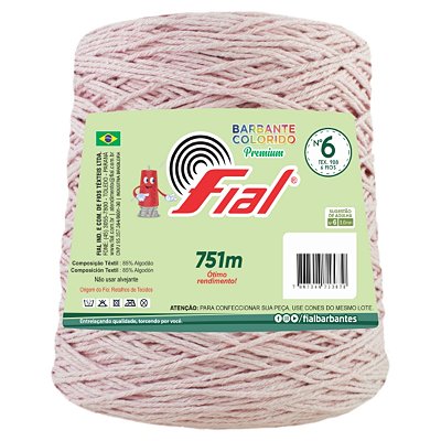 Barbante Colorido Premium Fio 6 700g Fial - Rosa Claro - Un