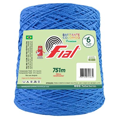 Barbante Colorido Premium Fio 6 700g Fial - Azul Royal - Un