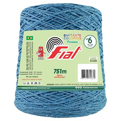 Barbante Colorido Premium Fio 6 700g Fial - Azul Celeste - Un