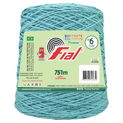 Barbante Colorido Premium Fio 6 700g Fial - Azul Claro - Un