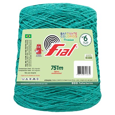 Barbante Colorido Premium Fio 6 700g Fial - Verde Jade - Un