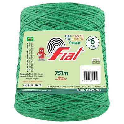 Barbante Colorido Premium Fio 6 700g Fial - Verde Bandeira - Un