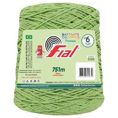 Barbante Colorido Premium Fio 6 700g Fial - Verde Abacate - Un