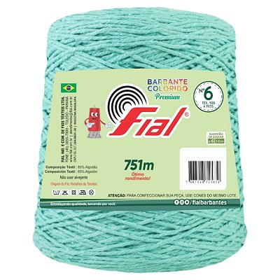 Barbante Colorido Premium Fio 6 700g Fial - Verde Água - Un