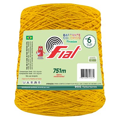 Barbante Colorido Premium Fio 6 700g Fial - Abóbora - Un