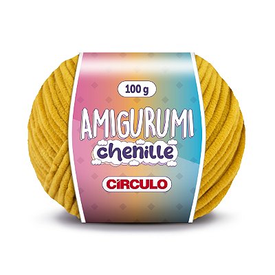 Fio Amigurumi Chenille Círculo 110m - Mostarda  - Un