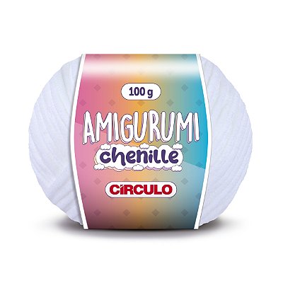 Fio Amigurumi Chenille Círculo 110m - Branco  - Un