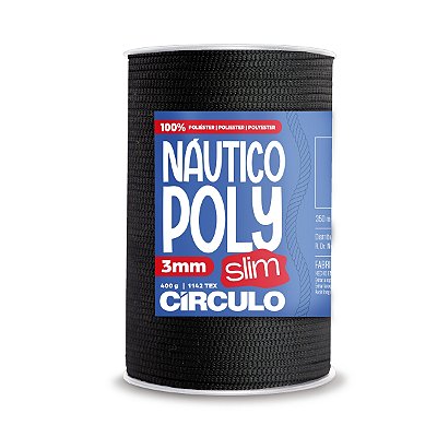 Fio Náutico Poly Slim 3mm 400g - Preto - Un