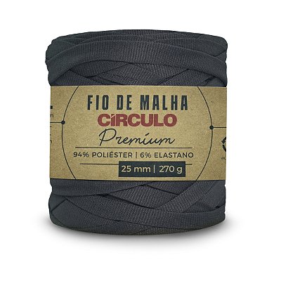 Fio Malha Premium Círculo 25mm - Cinza Resina - Un