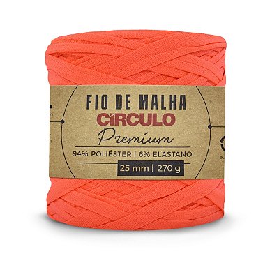 Fio Malha Premium Círculo 25mm - Coral Neon - Un