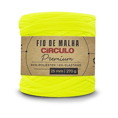 Fio Malha Premium Círculo 25mm - Amarelo Neon - Un